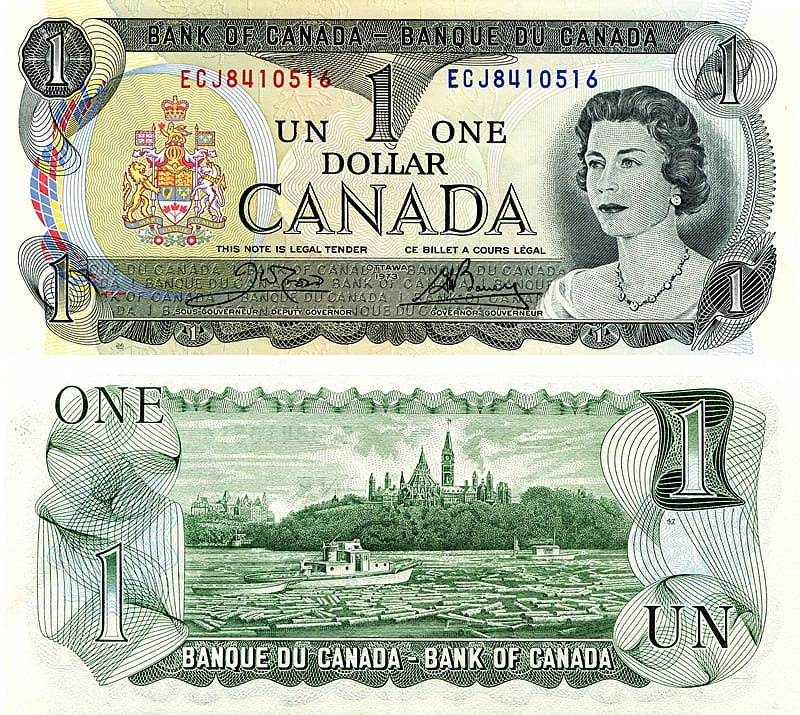 Canada 1 Dollar, 1 Dolar, Notaphily, Banknotes, Cabana, HD wallpaper