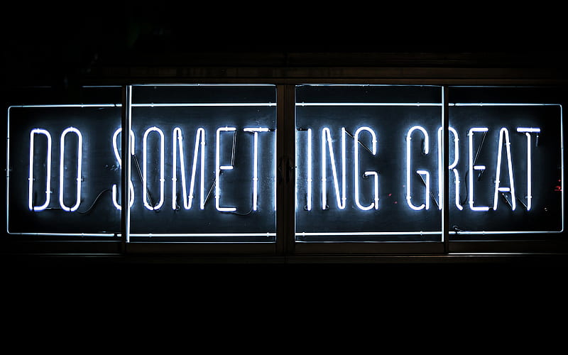 Do Something Great, motivation quotes, neon light line, neon lamps, creative art, inspiration, short quotes, HD wallpaper