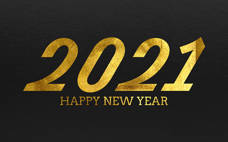Happy New Year 2021, creative, 2021 golden foil digits, 2021 concepts, black foil background, 2021 on black background, 2021 year digits, 2021 New Year, 2021 golden digits, HD wallpaper