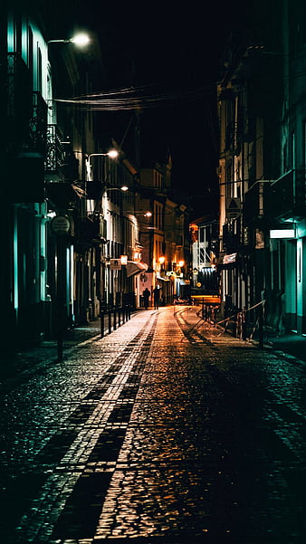 Street at night, city, night, old, road, HD phone wallpaper | Peakpx