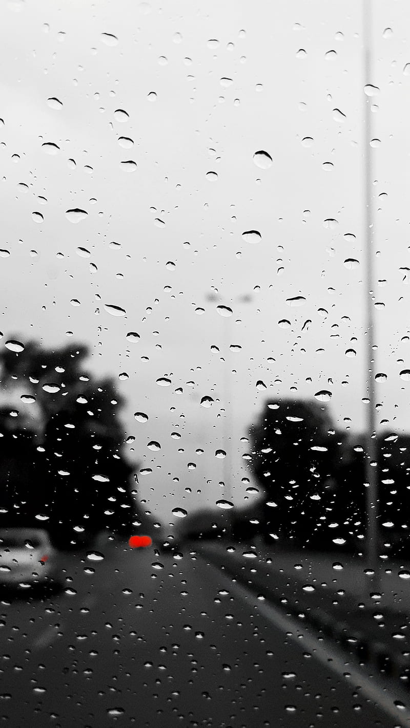 Rain drops, black, car, carros, droplets, light, water, white, HD phone wallpaper