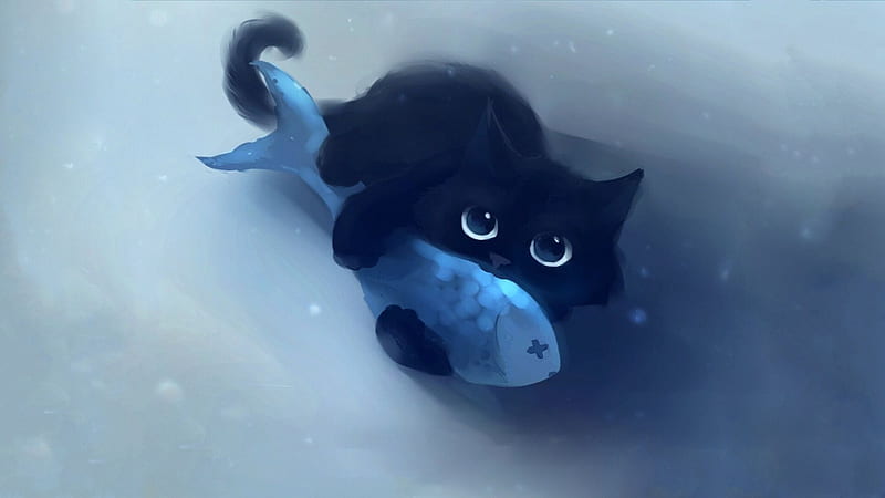 Anime cat painting cute wallpaper  1920x1200  683499  WallpaperUP