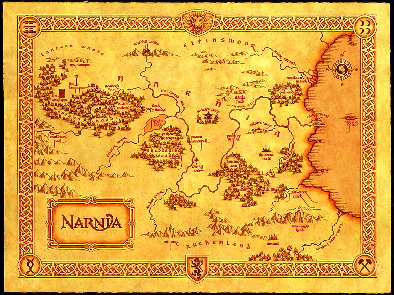 Narnia , legends, the chronicles of narnia, magical, land, mythic, narnia, map, mao, HD wallpaper