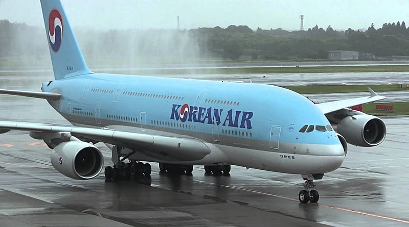 Korean Air Airbus A380-800 First Flight - Narita International Airport, Plane, Transport, Korean Air, A380-800, Airbus, HD wallpaper