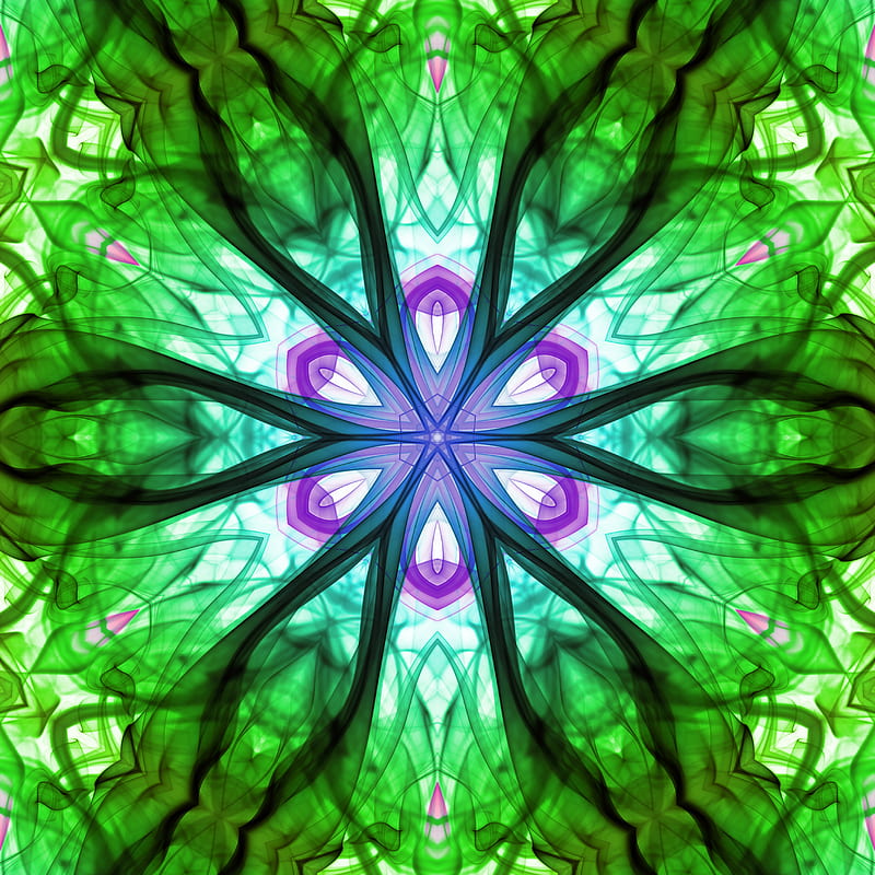 fractal, colored smoke, flower, pattern, HD phone wallpaper