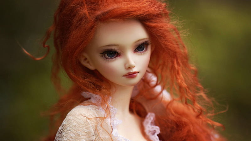 Blue Eyes Redhead Barbie Doll In Green Blur Background Barbie, HD wallpaper