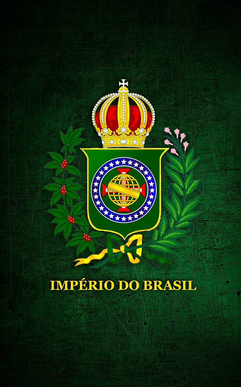 Imperio do Brasil, flag, brazil, crown, empire, flag, king, kingdom, queen, HD phone wallpaper