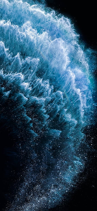 iphone 11, amoled, blue, galaxy iphone, new, oceans, phone, wave, HD phone wallpaper