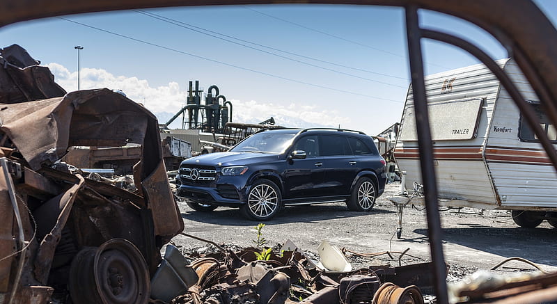 2020 Mercedes-Benz GLS 580 (Color: Cavansite Blue; US-Spec) - Front Three-Quarter , car, HD wallpaper