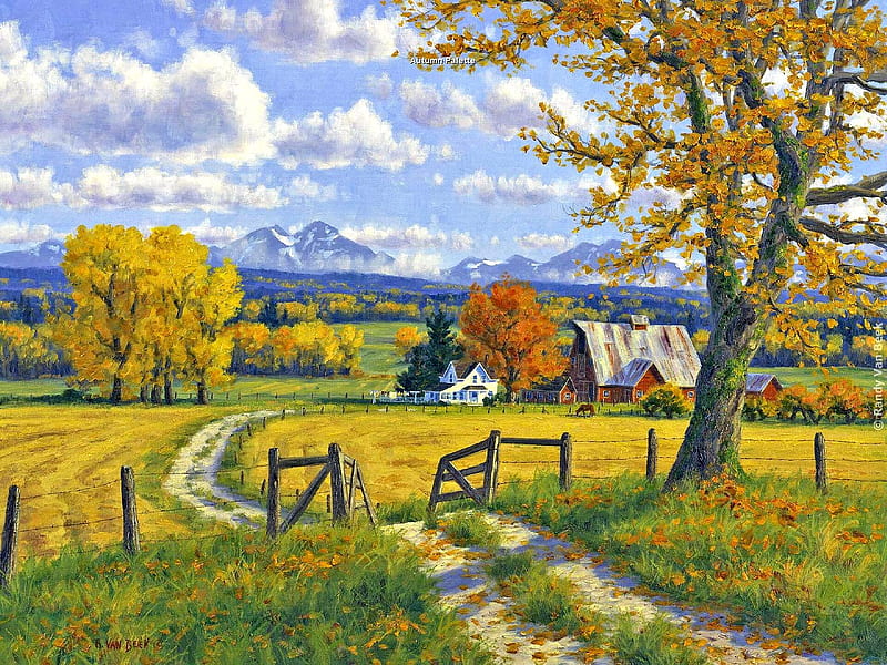 palette of autumn, autumn, palette, painting, nature, landscape, HD wallpaper
