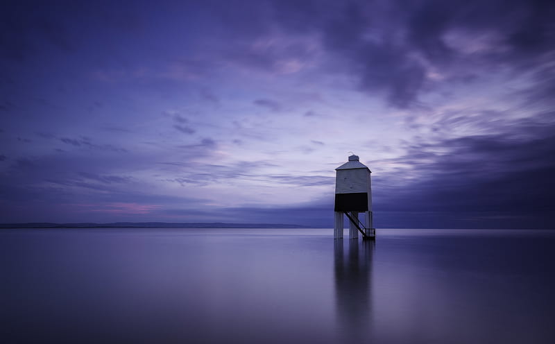 Lighthouse in Burnham-on-Sea, England Ultra, Europe, United Kingdom, Blue, Water, graphy, Seaside, England, Clouds, Lighthouse, Simple, Skyline, Somerset, unitedkingdom, longexposure, Burnham-on-Sea, burnham, HD wallpaper