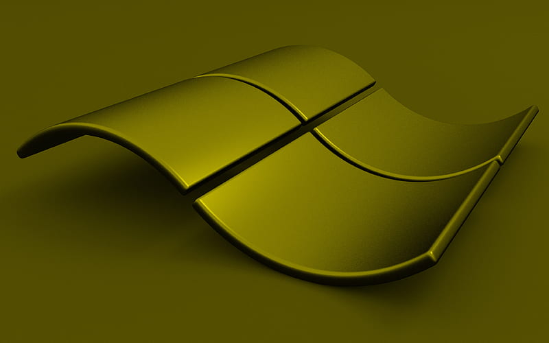 Windows 3D wavy logo, , yellow backgrounds, creative, OS, Windows 3D logo,  artwork, HD wallpaper | Peakpx