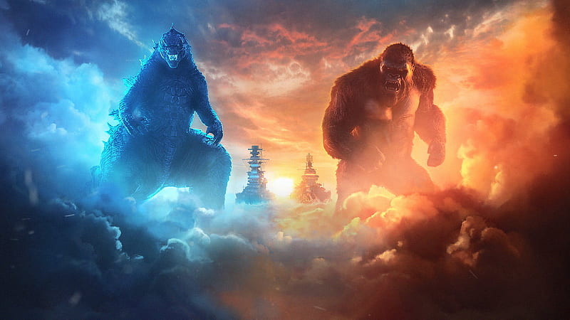 Godzilla and Kong Team Up, HD wallpaper