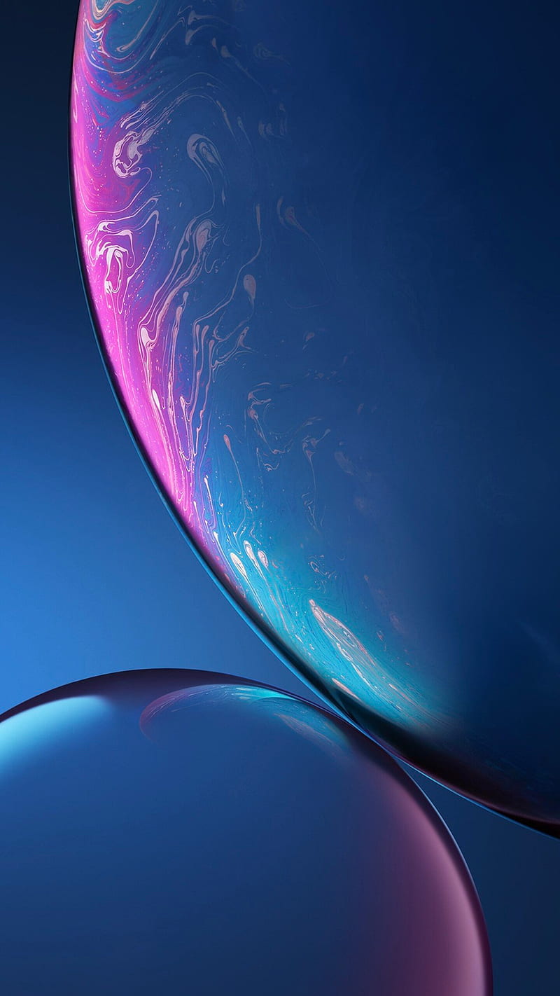 iPhone , apple logo, blue, background, HD phone wallpaper