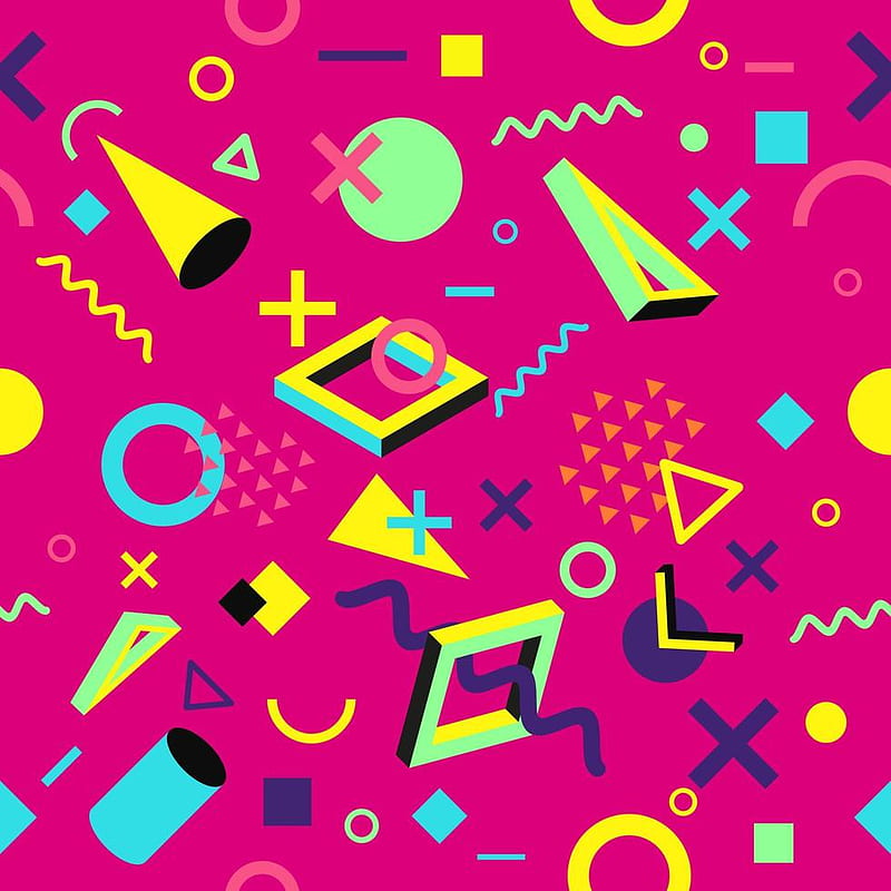 Vector 90s And 80s Style Seamless Pink Pattern Background Wallpaper  Royalty Free SVG Cliparts Vectors And Stock Illustration Image  169995275