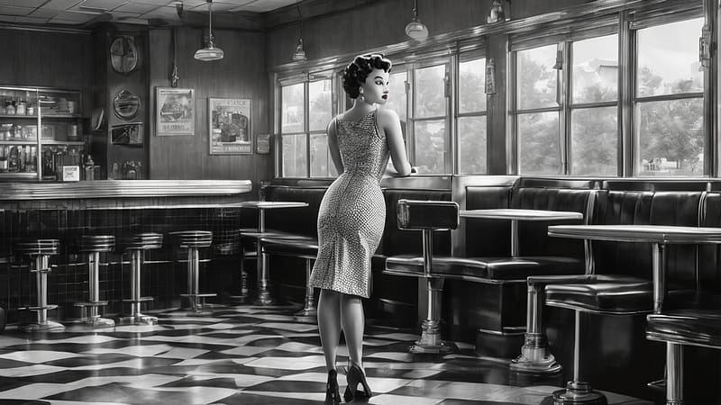 Betty Boop, boop, diner, woman, betty, HD wallpaper