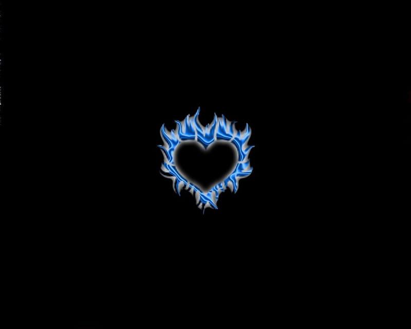 The blue heart, hardcore, labrano, black, fire, gizzzi, flame, flames ...