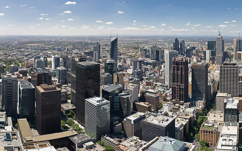 Melbourne, Australia cityscape, skyscrapers, modern buildings, HD wallpaper