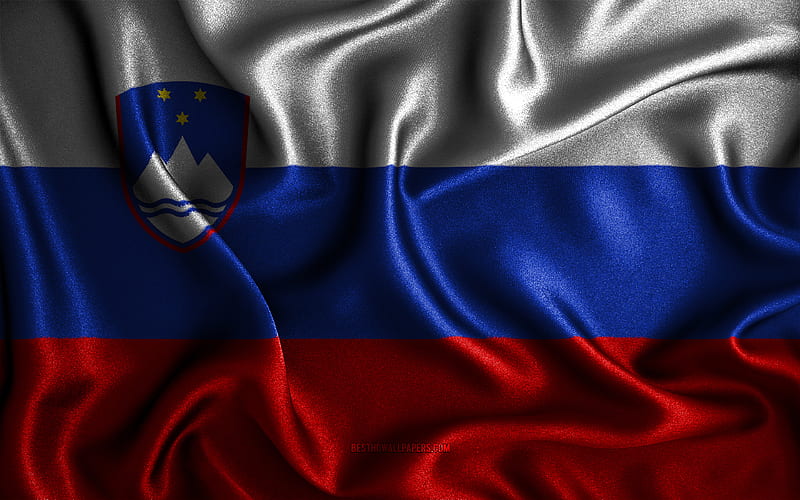 Slovenian flag silk wavy flags, European countries, national symbols, Flag of Slovenia, fabric flags, Slovenia flag, 3D art, Slovenia, Europe, Slovenia 3D flag, HD wallpaper