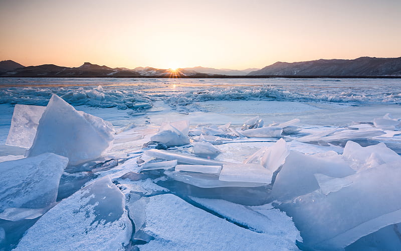 Continental glacier sunset 2019 Nature, HD wallpaper