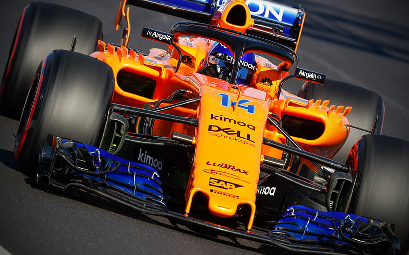 Fernando Alonso, close-up, raceway, 2018 cars, Formula 1, McLaren MCL33, F1, McLaren 2018, F1 cars, new McLaren F1, MCL33, McLaren, HD wallpaper