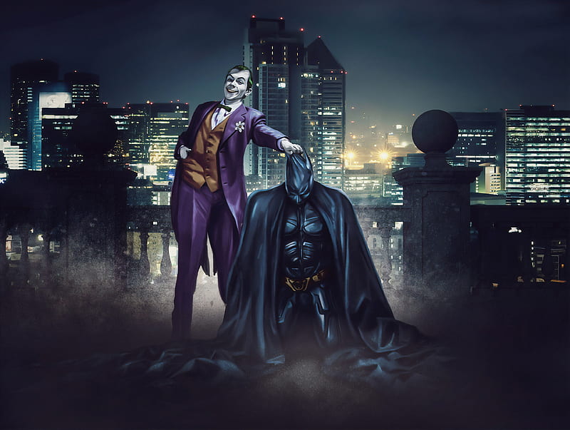 Joker Take Down The Bat, joker, batman, superheroes, artwork, HD wallpaper  | Peakpx