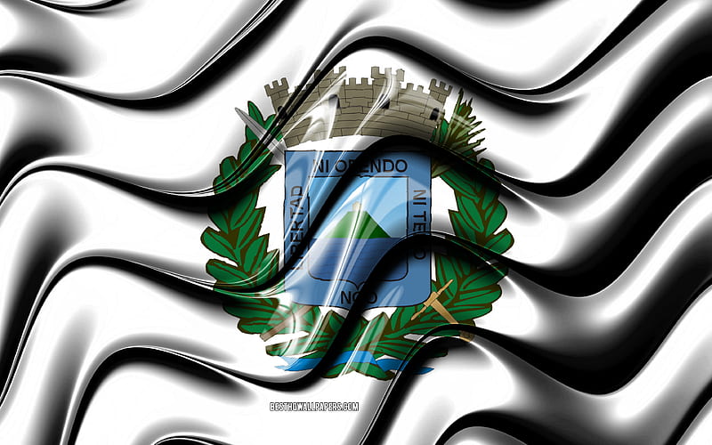 Montevideo flag Departments of Uruguay, administrative districts, Flag of Montevideo, 3D art, Montevideo Department, Uruguayan departments, Montevideo 3D flag, Uruguay, South America, HD wallpaper