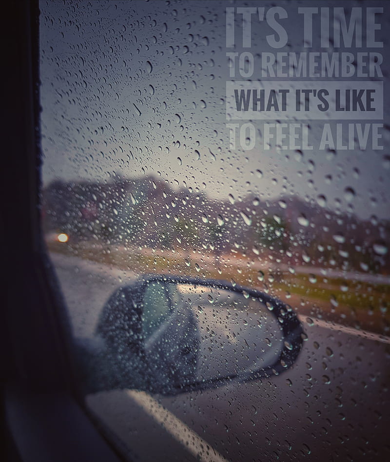 Rain mirror, raining, road, trip, HD phone wallpaper