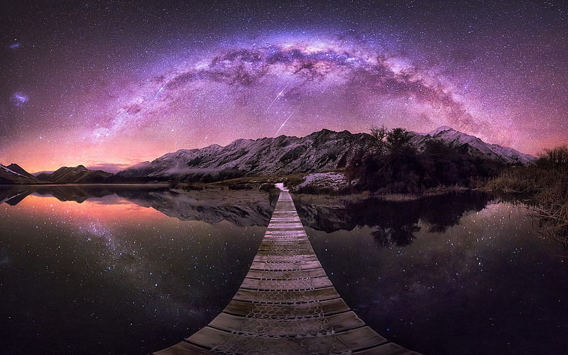 Earth, Night, Galaxy, Milky Way, Mountain, Pier, Sky, Stars, HD wallpaper |  Peakpx
