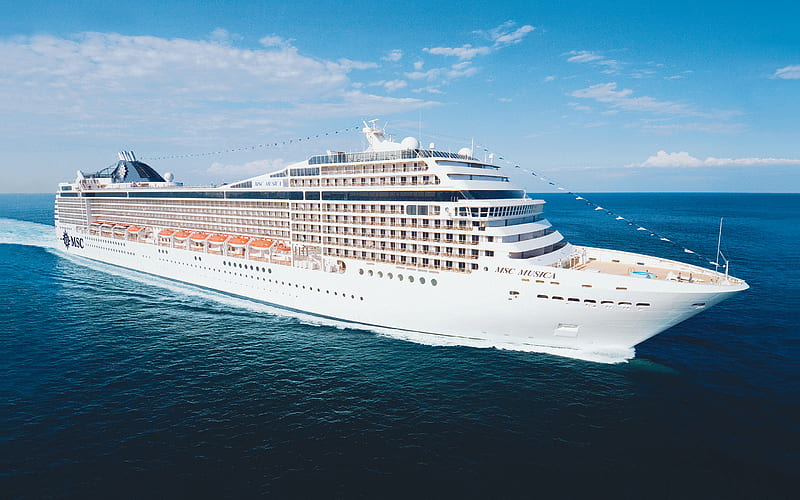 MSC Musica, cruise ship, sea, music, MSC Cruises, HD wallpaper