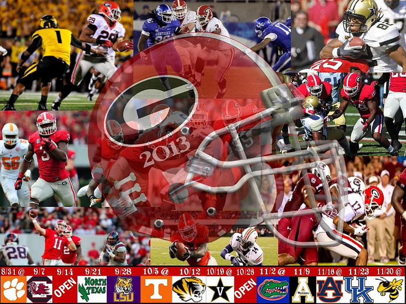 Georgia Bulldogs 2013 Football Schedule, UGA, Bulldogs, Football, Schedule, HD wallpaper