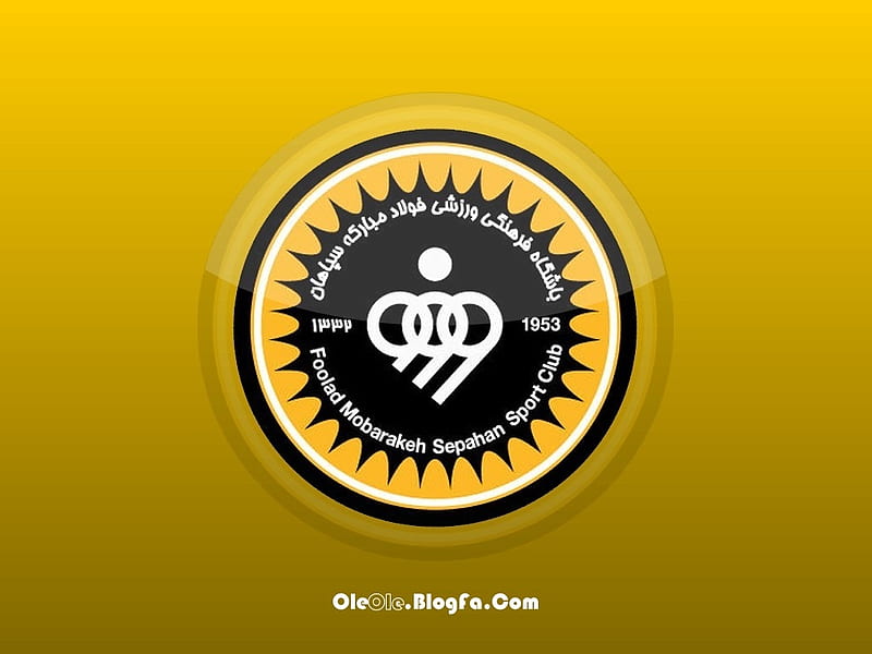 Sepahan S.C., Sapahan FC, Logo, Emble, Yellow, Iranian Club, sepahan, HD wallpaper