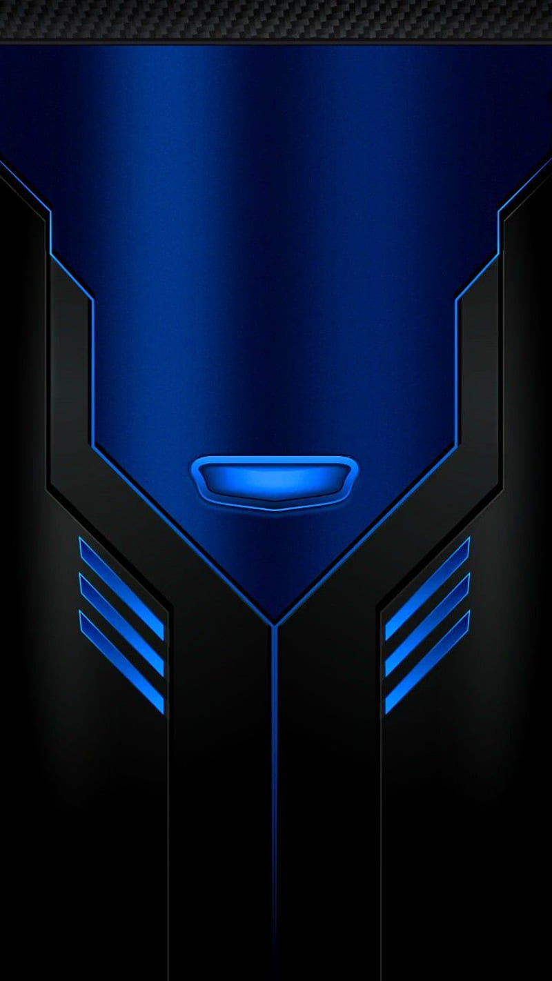 Blue Black Machine, black, blue, metal, tech, HD phone wallpaper
