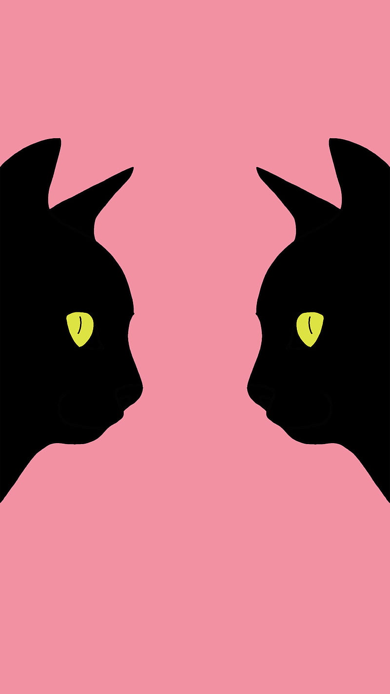 Gatos negros en rosa, animal, gato negro, gatos negros, gato, gatos, animal  lindo, Fondo de pantalla de teléfono HD | Peakpx