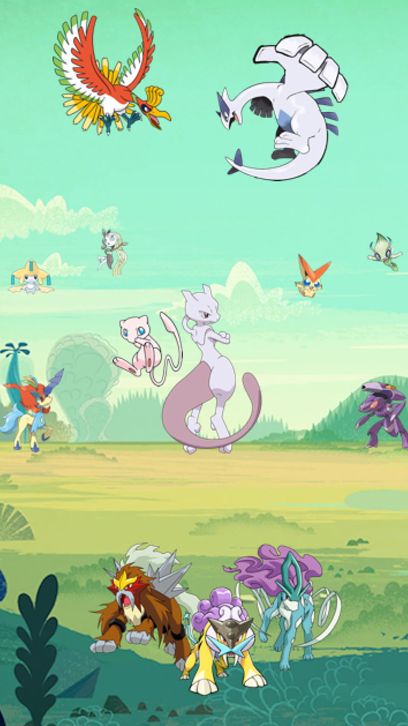 Download Rayquaza, Legendary Flying Pokémon and Jirachi Shining in the Sky  Wallpaper