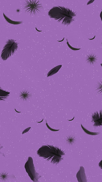 Raven feathers, dark, e-girl, emo, halloween, pattern, purple ...