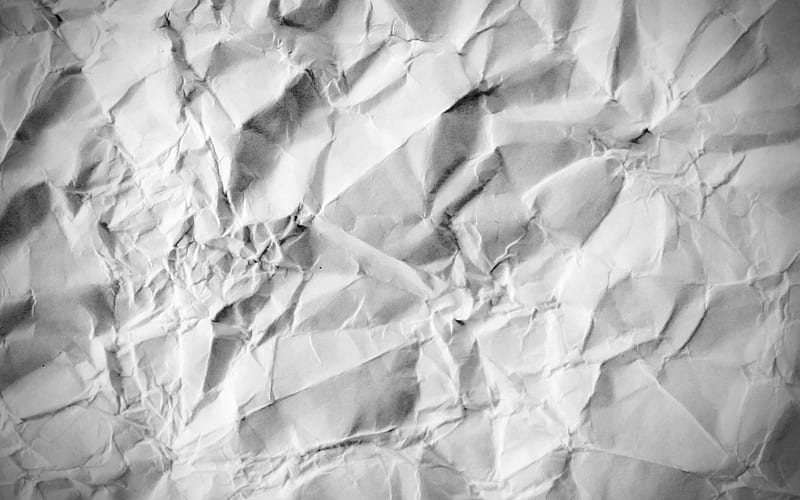 crumpled paper, white paper, paper textures, old paper, white crumpled paper, HD wallpaper
