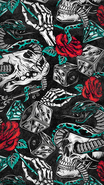 Calavera con rosa, black, calabera, rose, skeleton, skull, HD phone  wallpaper | Peakpx