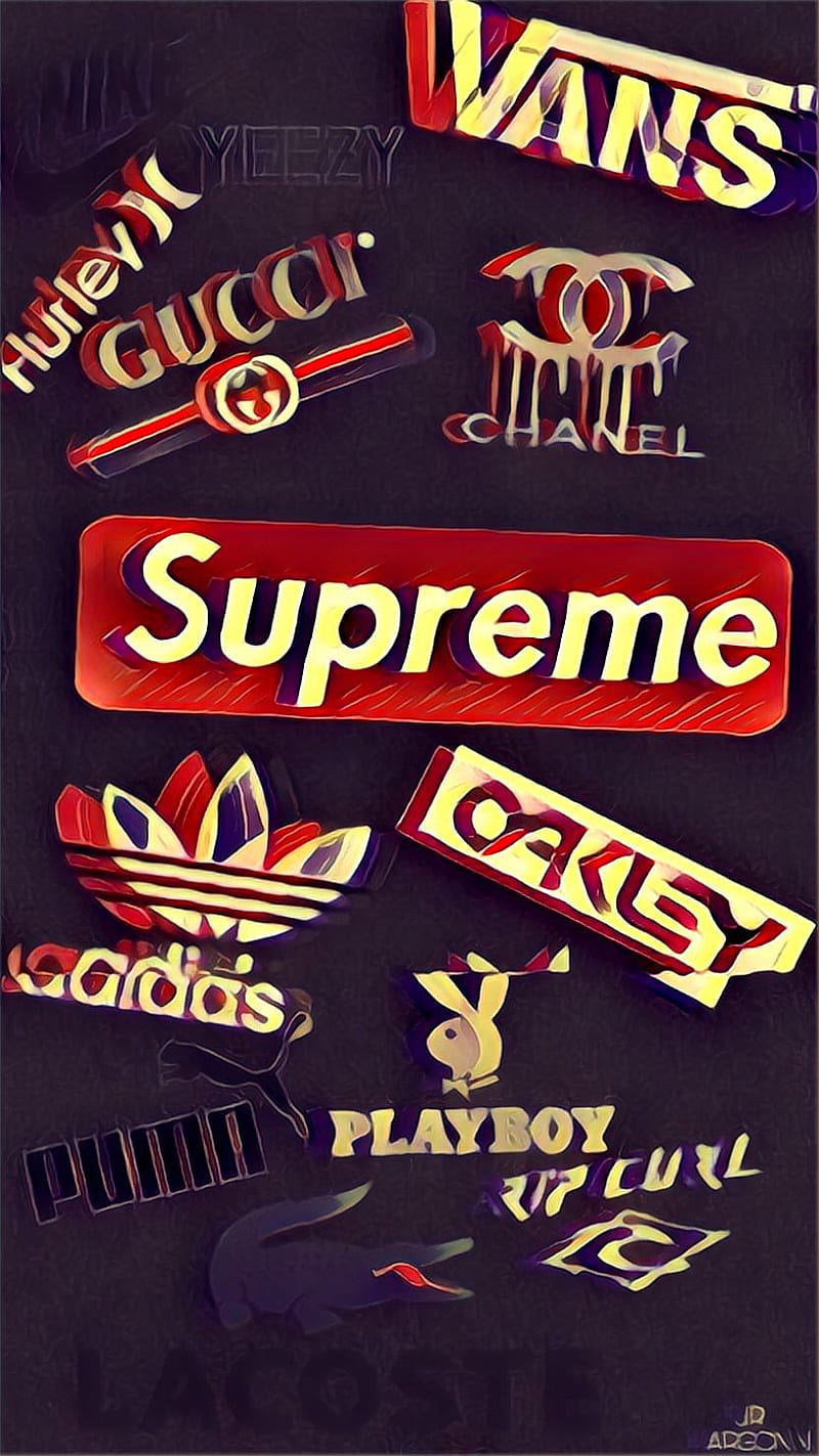 Gucci Gang, 2018, dope, logo, red, rose, supreme, HD phone