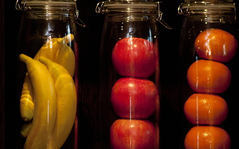 *** Fruit in jars ***, fruit, food, jar, sweet, jars, HD wallpaper