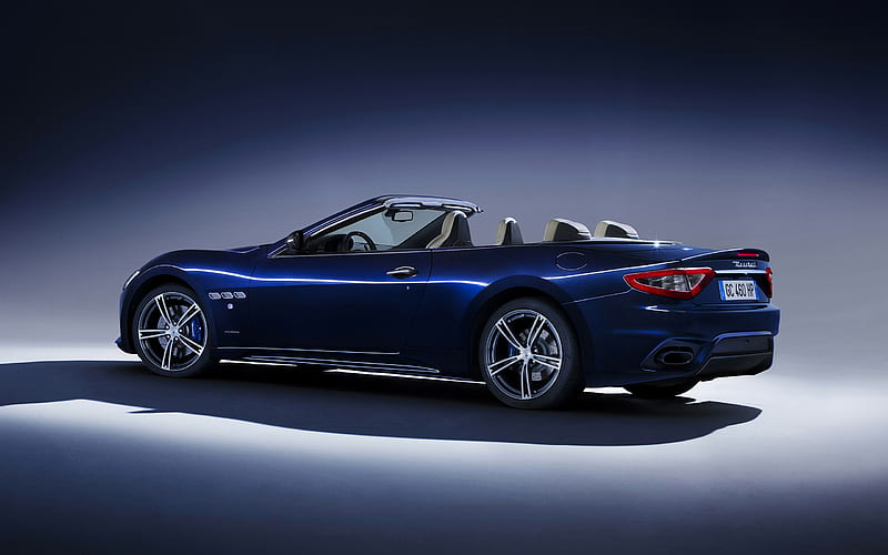 Maserati GranCabrio Sport, 2018, Blue GranCabrio, blue cabriolet, italian car, Maserati, HD wallpaper