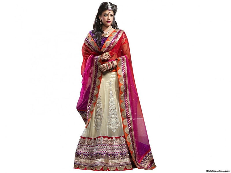 Bridal Lehenga, lehenga, red, sari, bridal, HD wallpaper