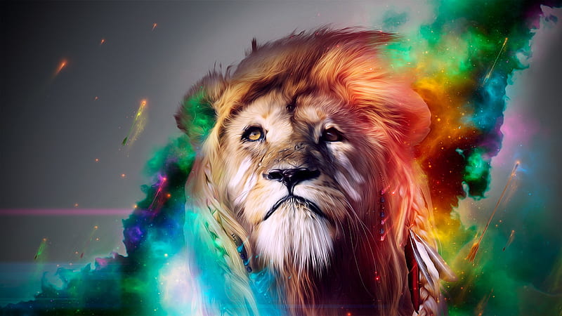 León colorido completo, color, higefinition, leones, loewe, Fondo de  pantalla HD | Peakpx