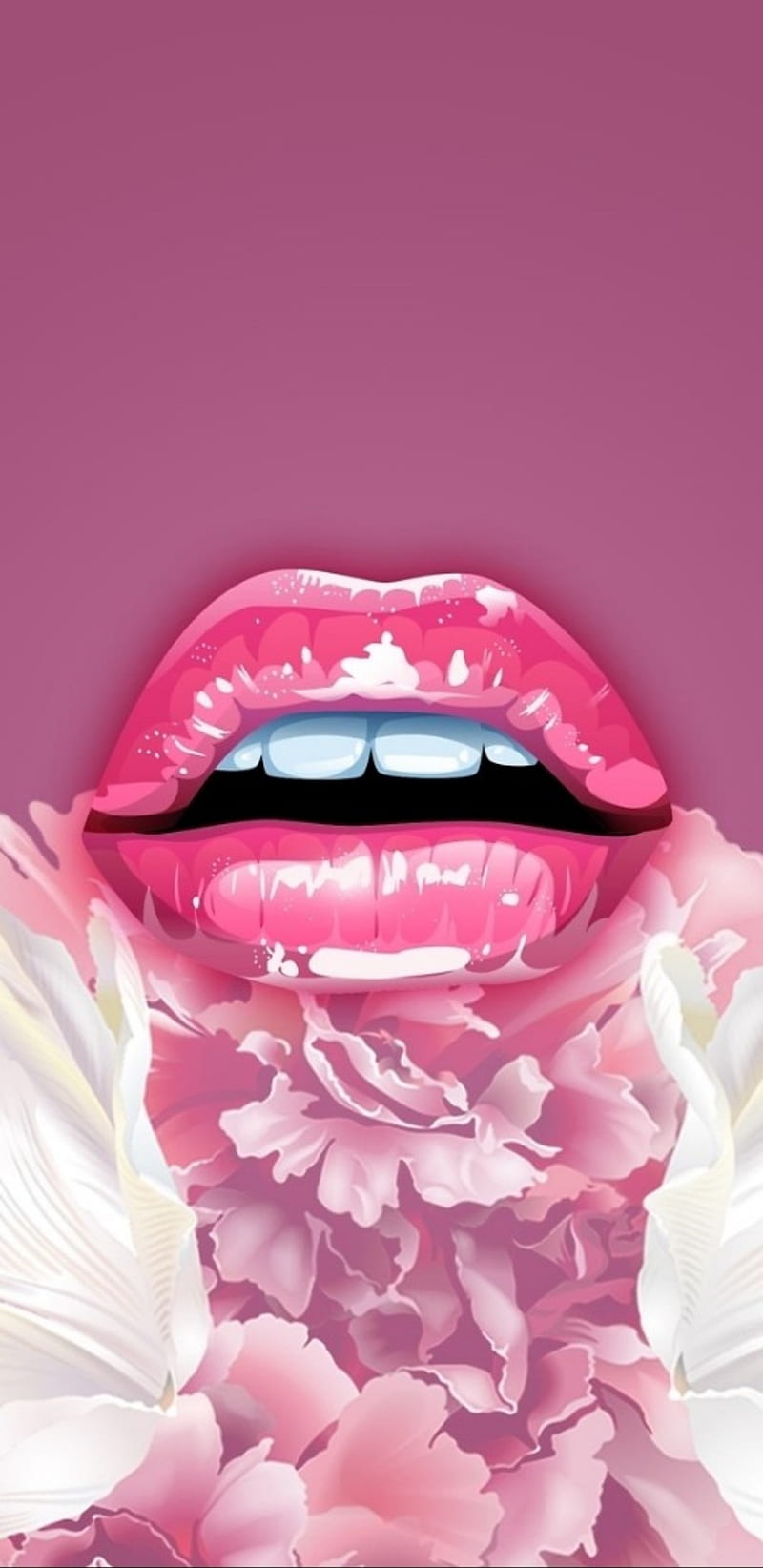 Smokey Pink Lips HD wallpaper