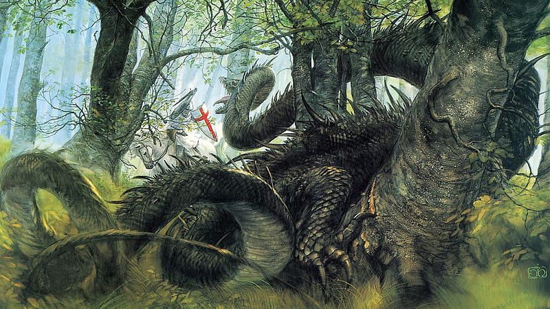 Fantasy Dragon Is In A Greenfield Dreamy, HD wallpaper