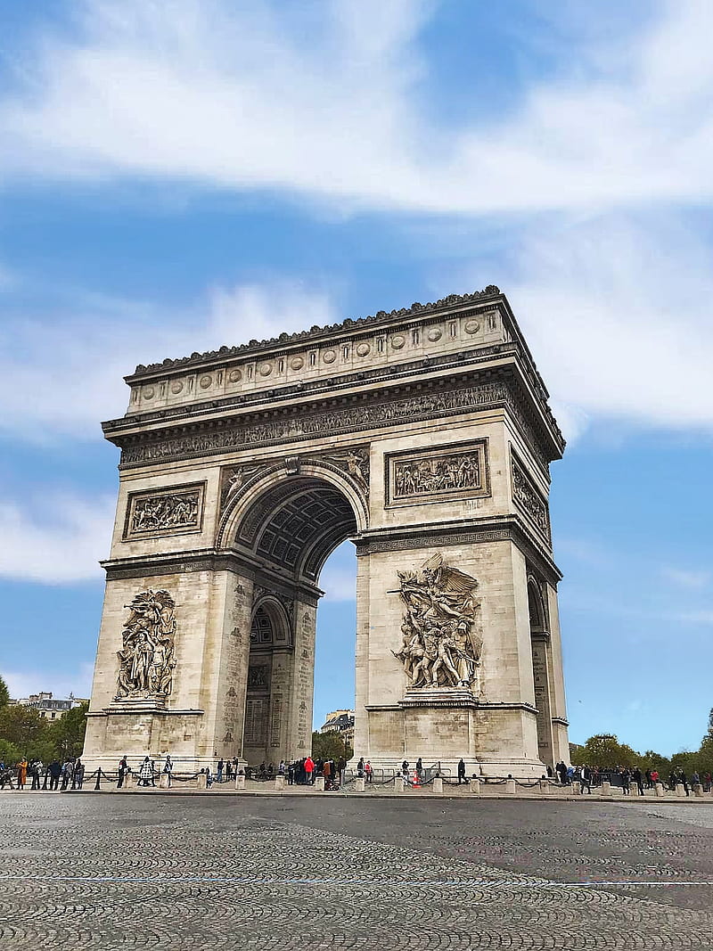 L arc de triomphe, art, bridge, france, geometry, paris, triomphe, HD phone wallpaper