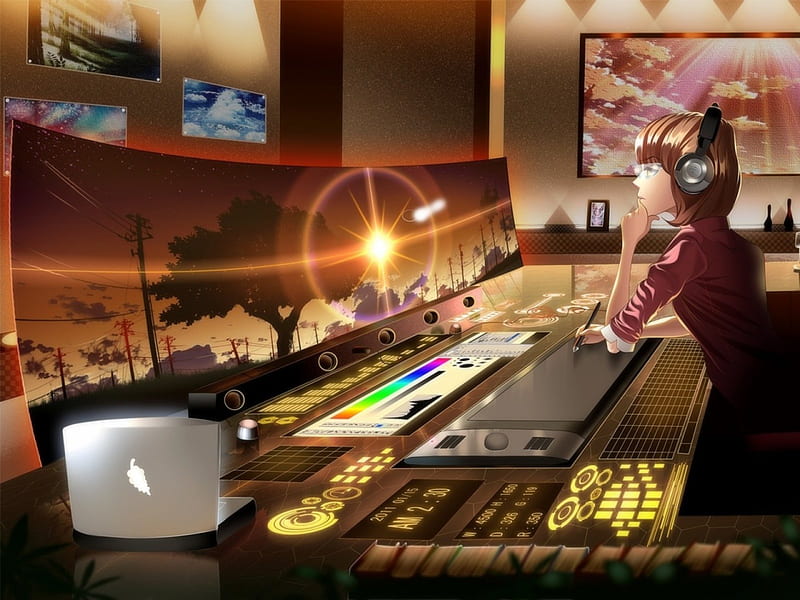 An Editor ♬, art, lovely, sunset, laptop, thinking, nice, cool,  sunsetpicturs, HD wallpaper | Peakpx