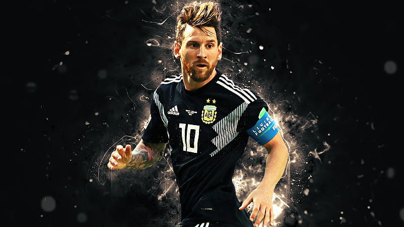 Lionel Messi Is Wearing Black Sports Dress In Black Background Messi, HD wallpaper