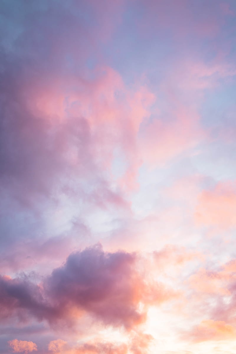 clouds, sunset, sky, pink, dusk, evening, HD phone wallpaper