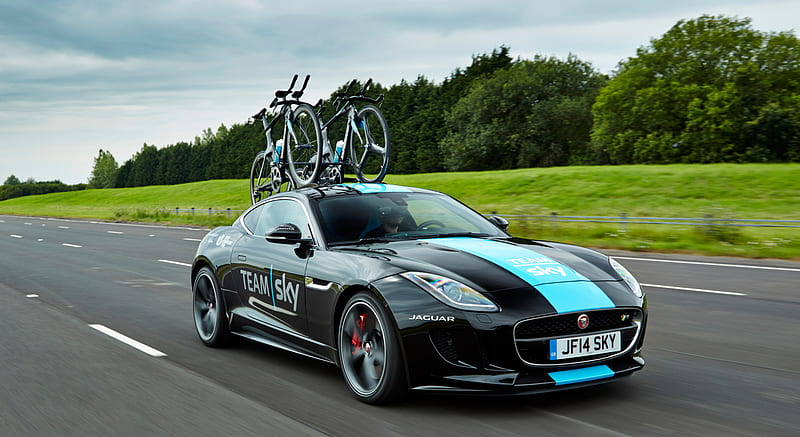 2014 Jaguar F-Type Team Sky Tour de France Concept - Front , car, HD wallpaper